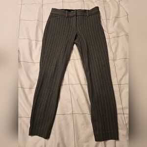 Express Women's Mid Rise Grey Striped Skinny Dress Pants